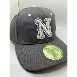 Dome Hats Baseball Cap Fitted Gray Letter N Logo Athletic Hat S/M